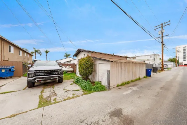 a car parked in front of a house