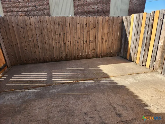 a view of wooden door