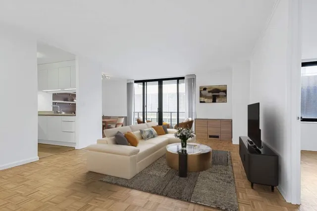 a living room with furniture