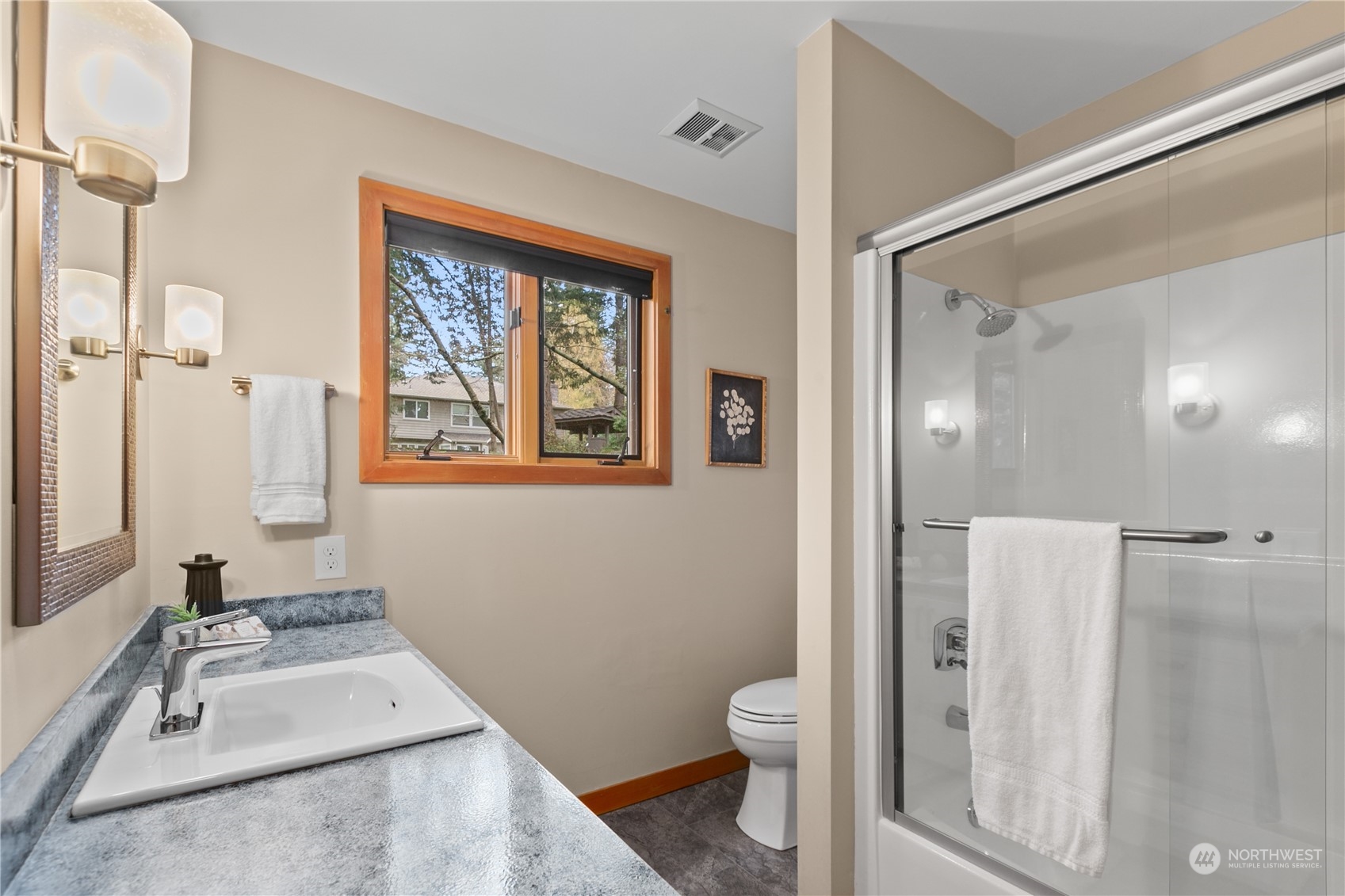 629 Fieldston Road Bellingham, WA 98225 - Photo 21 of 40 a bathroom with a sink toilet and shower