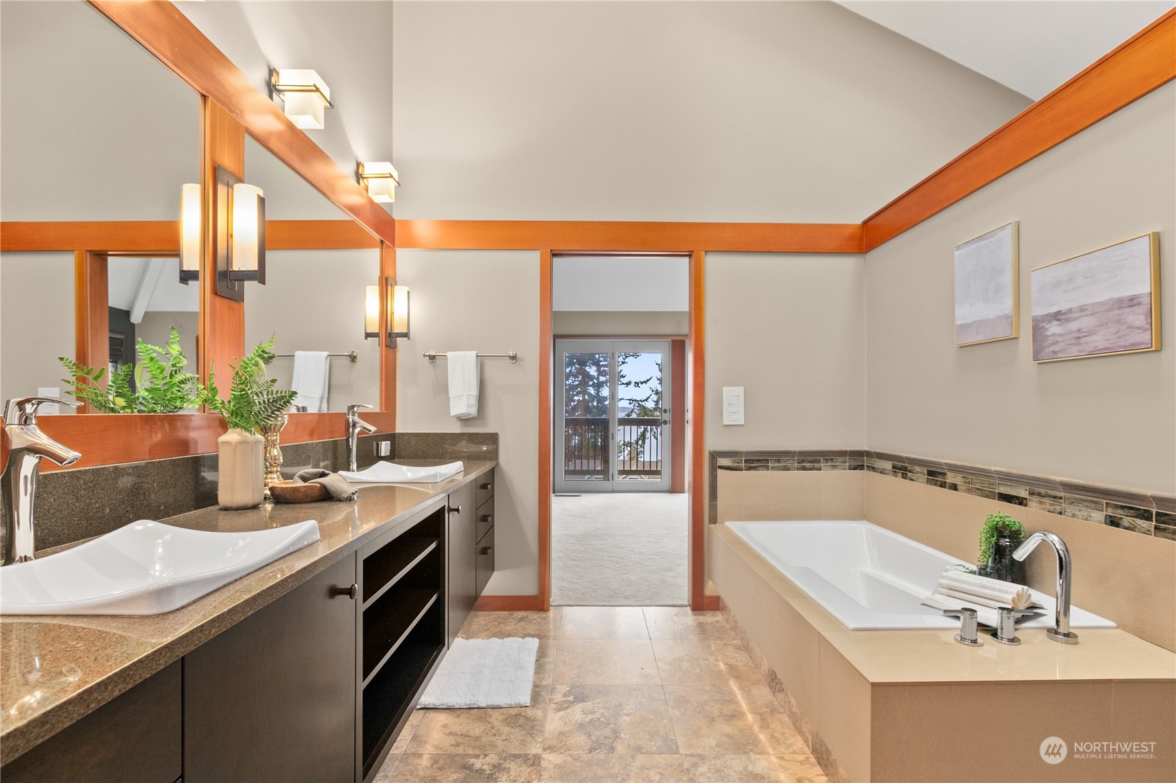 629 Fieldston Road Bellingham, WA 98225 - Photo 25 of 40 a bathroom with a tub sink and mirror