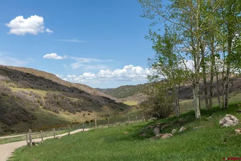 a view of a big yard with an outdoor space
