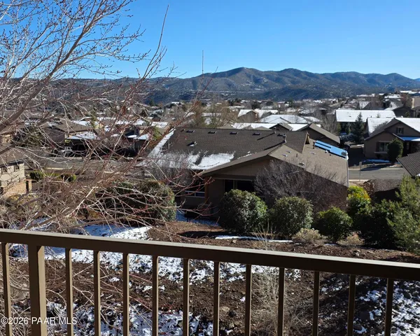 a view of a city from a balcony
