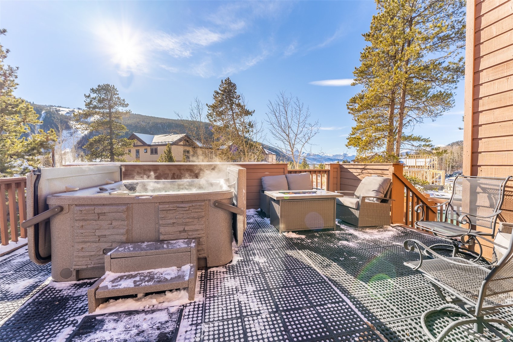 67 West Hansen Road Keystone, CO 80435 - Photo 28 of 42 View of patio with a mountain view and outdoor lounge area