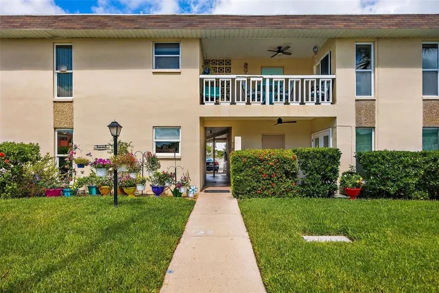 a view of a porch with a yard