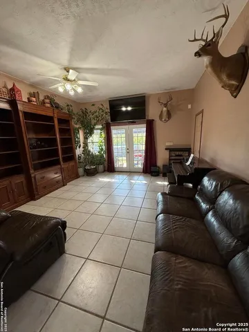 a living room with furniture