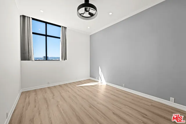 an empty room with a window