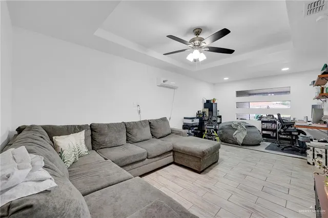 a living room with furniture