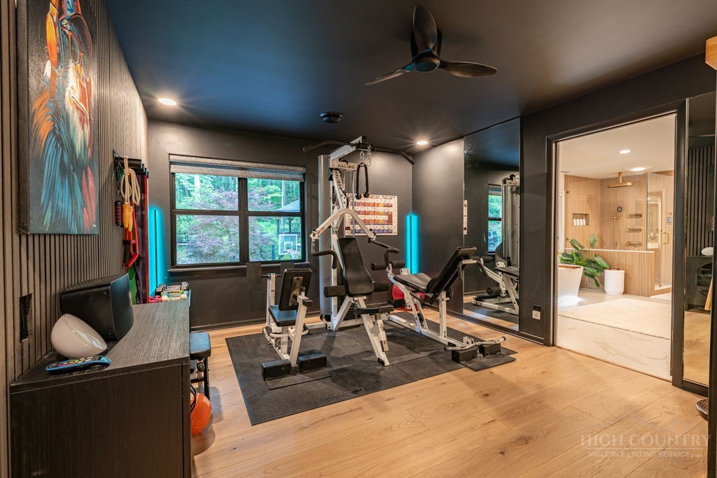 102 Ridge Drive Linville, NC 28646 - Photo 30 of 48 a view of a room with gym equipment