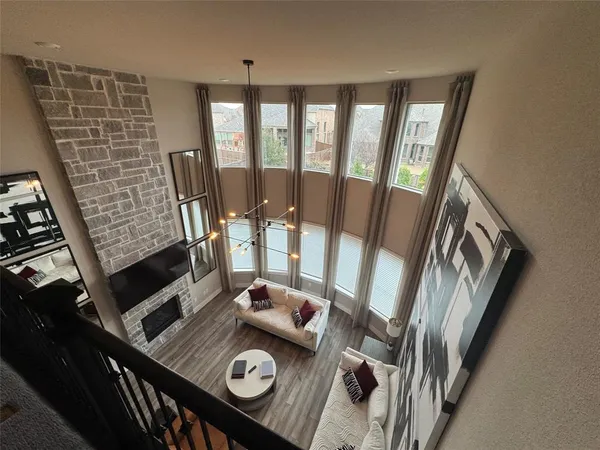 a view of living room and furniture