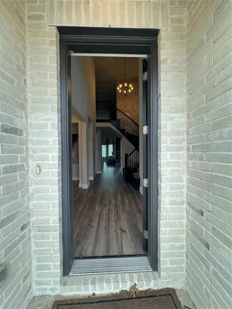 a view of a wooden door