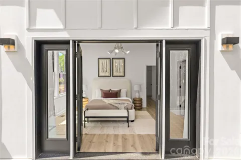 a bathroom with a sink and mirror