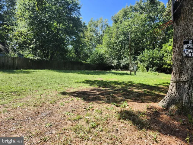 a view of a field with an trees