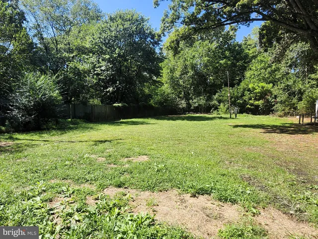 a view of outdoor space with a garden and trees