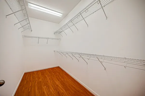 a view of small space with racks on the wall