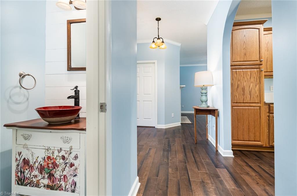 339 Old Burkhart Road Lexington, NC 27292 - Photo 18 of 39 Pottery vessel sink and hand-painted vanity in charming half bath will delight you and your guests!