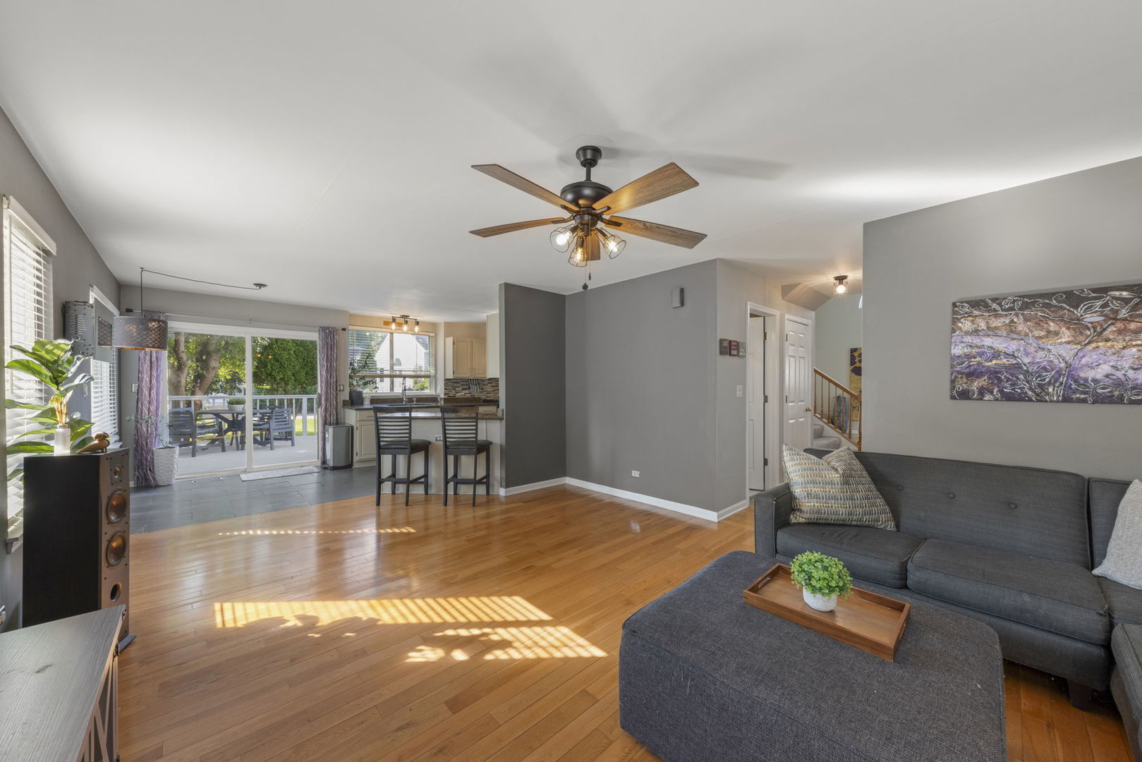 2132 Feldott Lane Naperville, IL 60540 - Photo 14 of 33 a view of a livingroom with furniture a ceiling fan and a rug