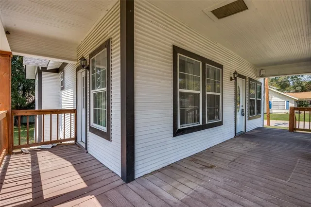 a view of a house with wooden floor