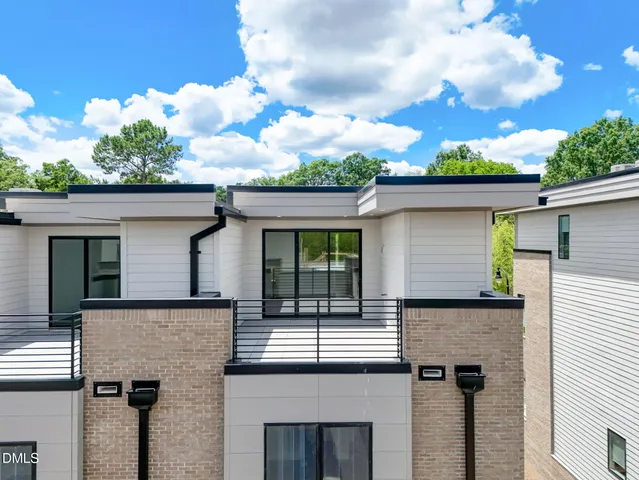 a city view with tall buildings