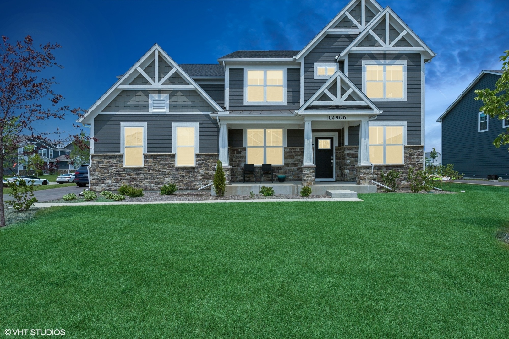 12906 South Sydney Circle Plainfield, IL 60585 - Photo 27 of 31 a front view of a house with a yard