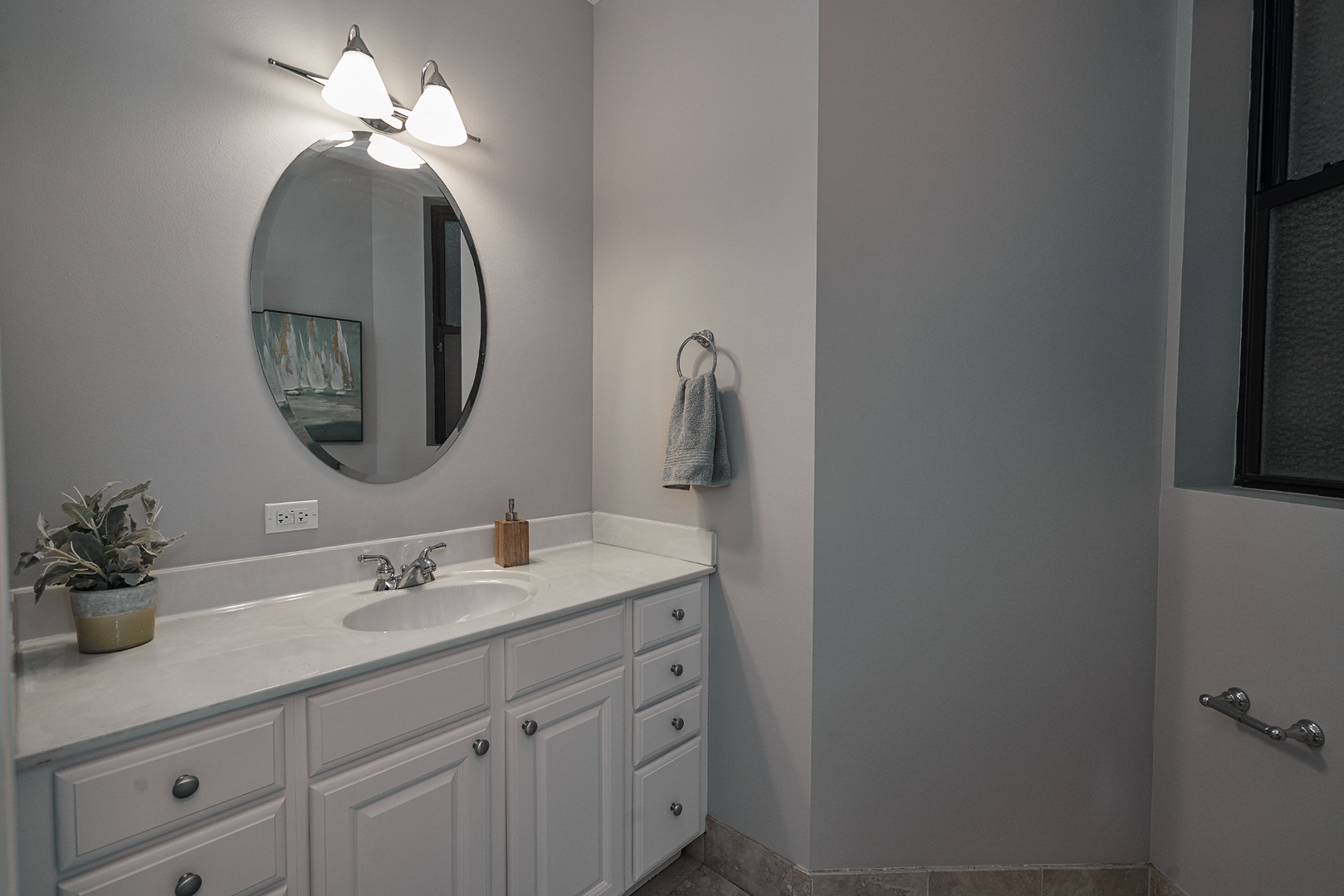 2801 North Seminary Avenue, Unit 1S Chicago, IL 60657 - Photo 9 of 21 a bathroom with a sink and a mirror