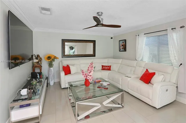 a living room with furniture