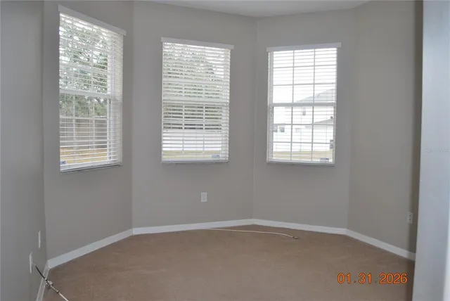 an empty room with a window