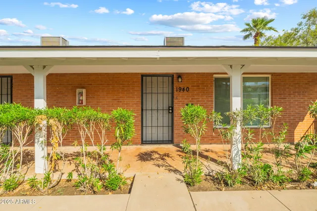 a view of a entryway door front of house