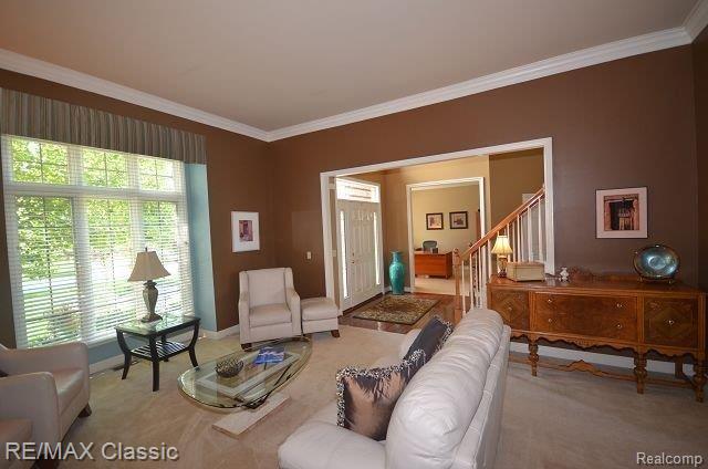 Crown molding in living room