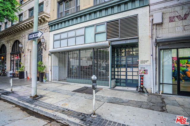 a front view of a building with street