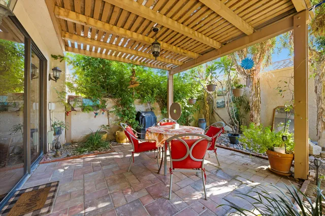 a outdoor space with furniture