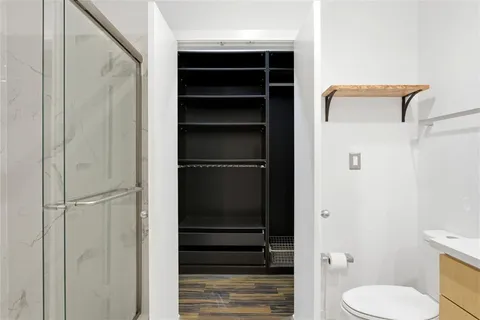 a close view of closet