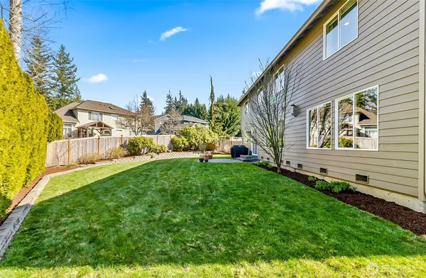a view of back yard of the house
