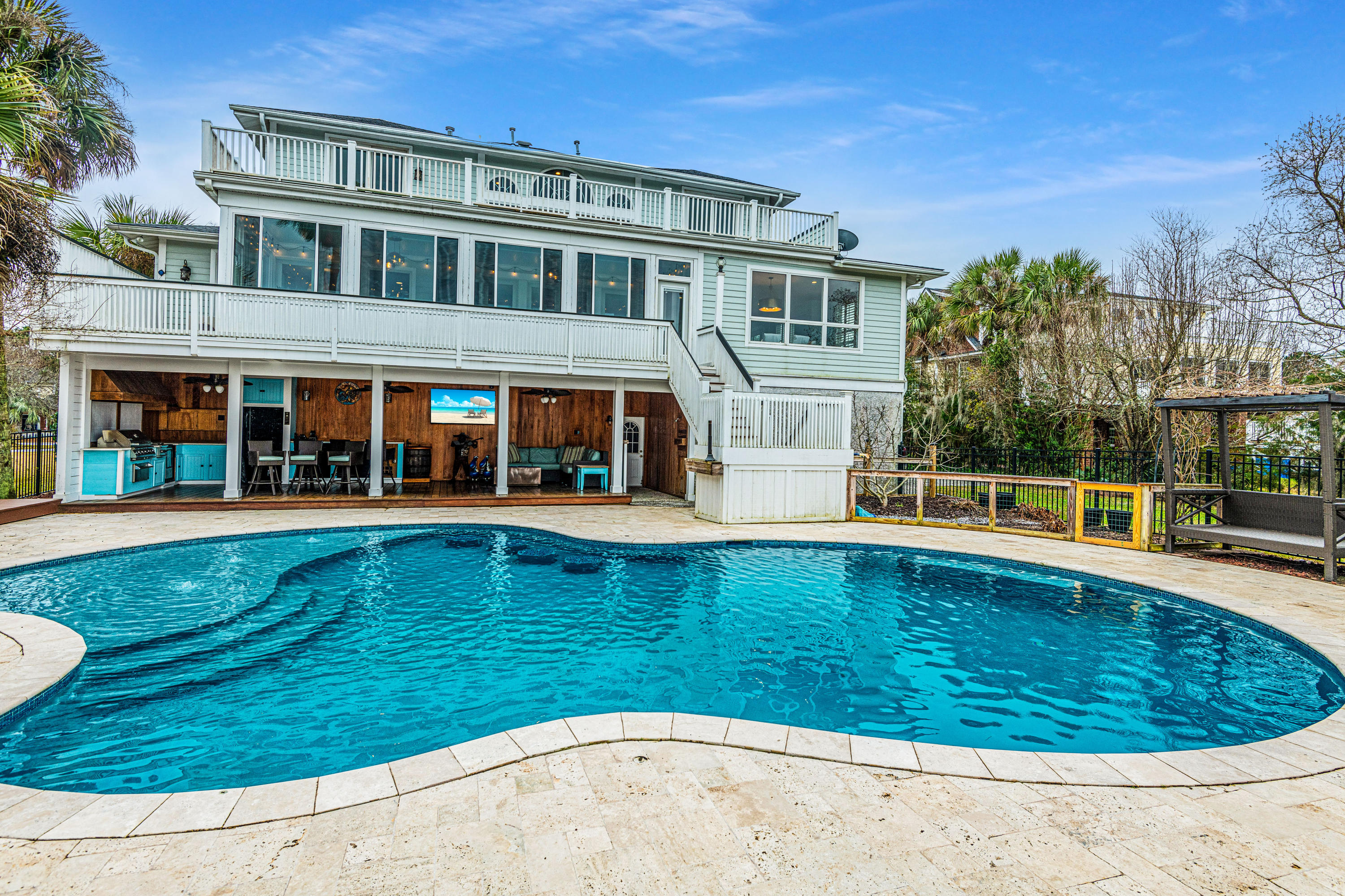 1368 Old Brickyard Road Mount Pleasant, SC 29466 - Photo 31 of 62 Poolside facing house