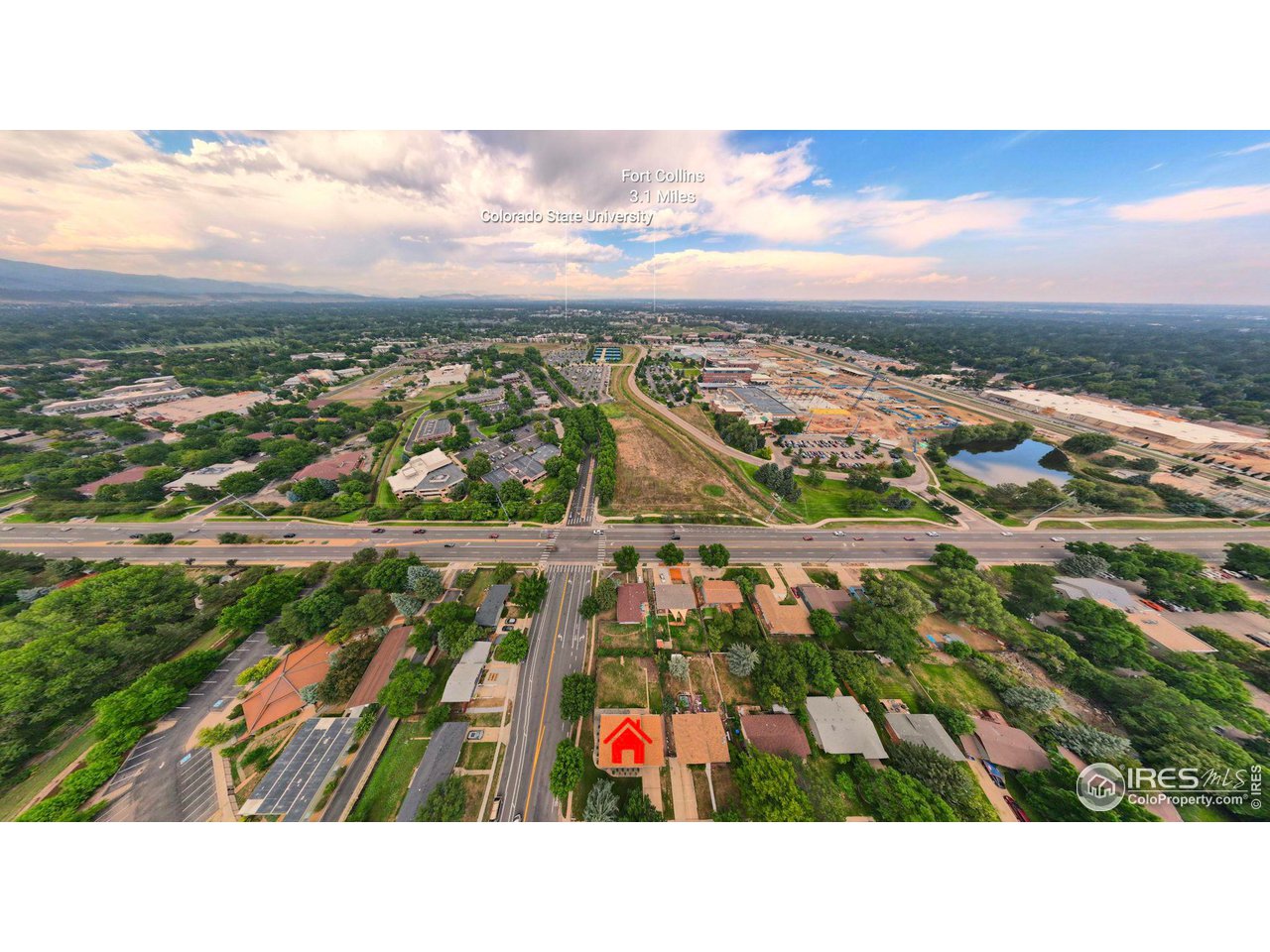 2600 Avocet Road Fort Collins, CO 80526 - Photo 26 of 26 Aerial photo showing proximity to Colorado State University and Downtown Fort Collins.