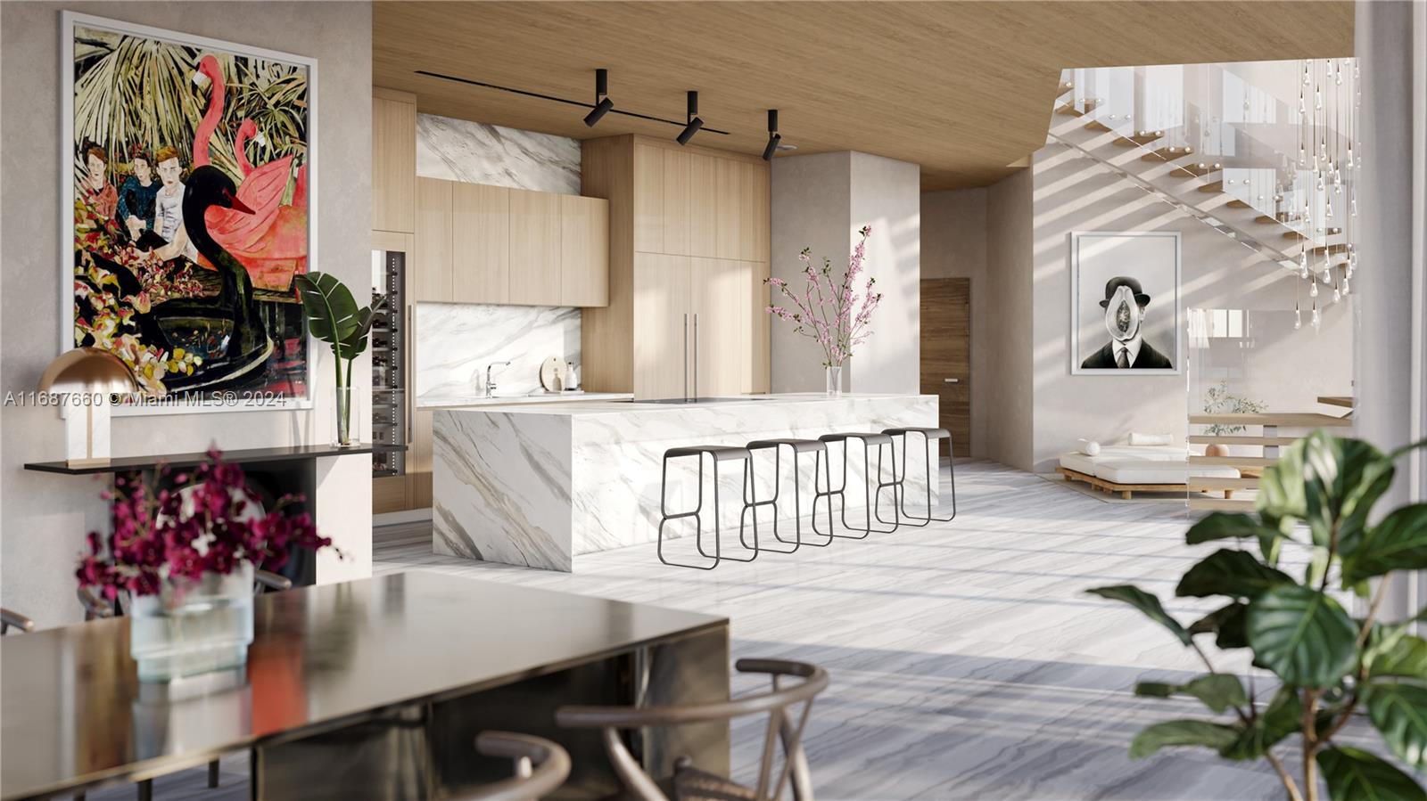 851 Northeast 1st Avenue, Unit PH5700 Miami, FL 33132 - Photo 3 of 91 a bedroom with furniture and a potted plant