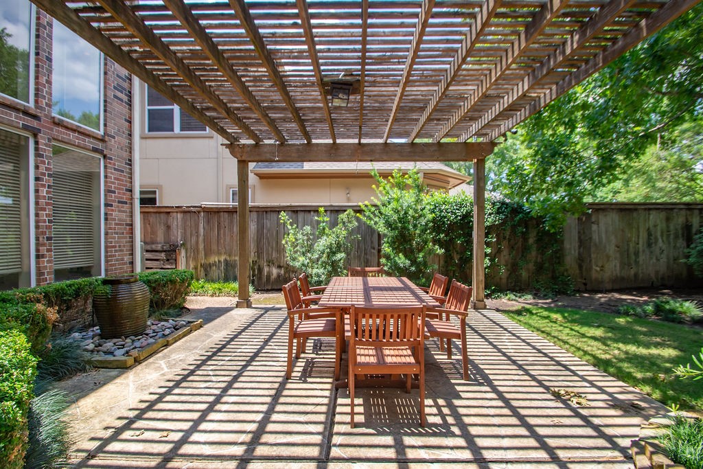 3011 Bonnebridge Way Boulevard Houston, TX 77082 - Photo 36 of 45 a patio with glass top table and chairs