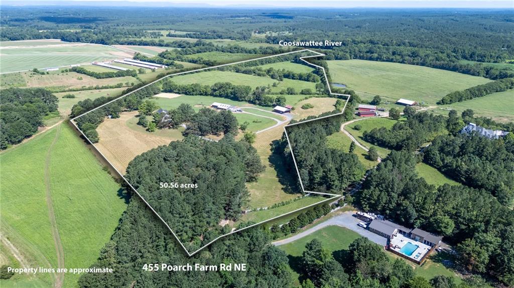 455 Poarch Farm Road Northeast Ranger, GA 30734 - Photo 26 of 93 an aerial view of a house with a garden