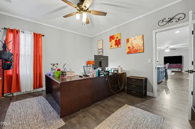 a front view of house with chair