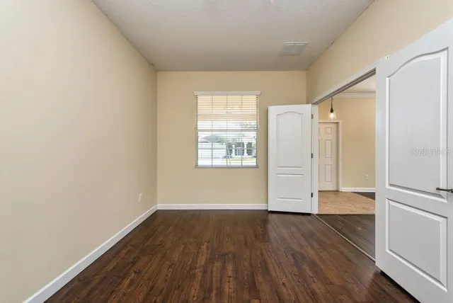 an empty room with a window