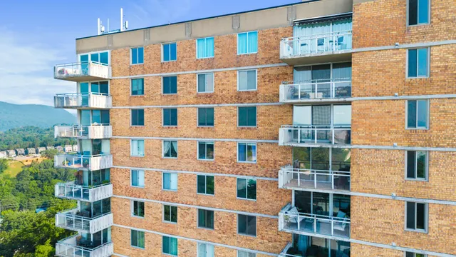 a view of a balcony with a window