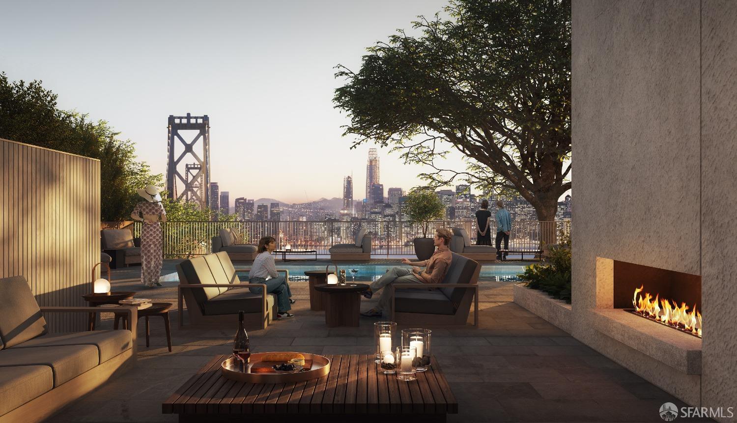 1 Bristol Court, Unit 521 San Francisco, CA 94130 - Photo 49 of 59 Watch the sunset and city lights come up by the fireplace of the Island Club pool deck with a bottle of your favorite wine, and the company of your favorite someone.