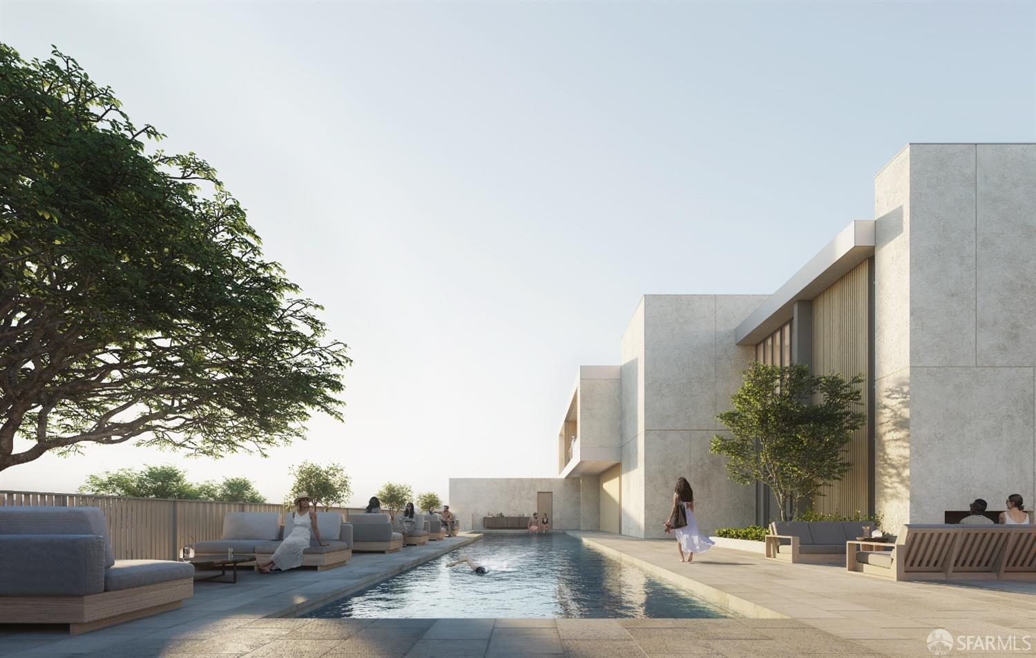 1 Bristol Court, Unit 521 San Francisco, CA 94130 - Photo 50 of 59 Enjoy an invigorating swim in the 25-yard heated lap pool and a relaxing soak in the heated in-ground spa with a stunning view of the San Francisco skyline as your backdrop.