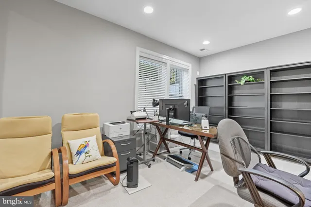 a workspace with furniture