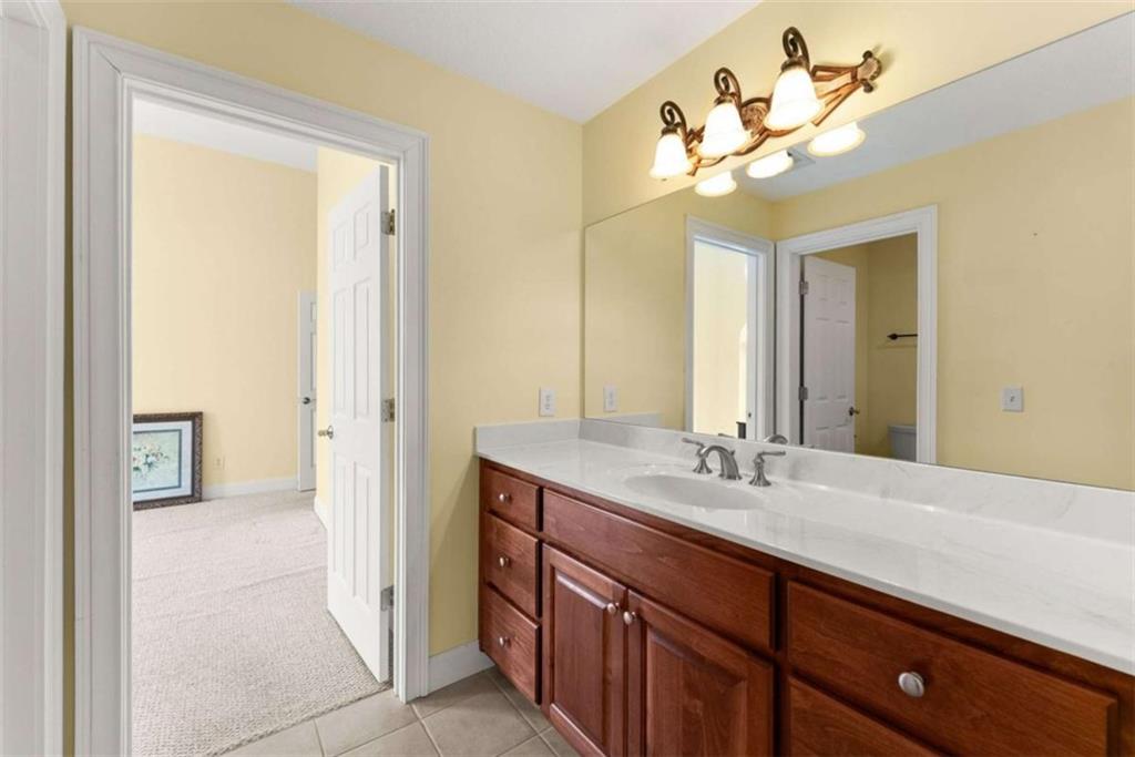 777 Oak Pointe Drive Cleveland, GA 30528 - Photo 37 of 63 a bathroom with a sink a light fixture and a mirror