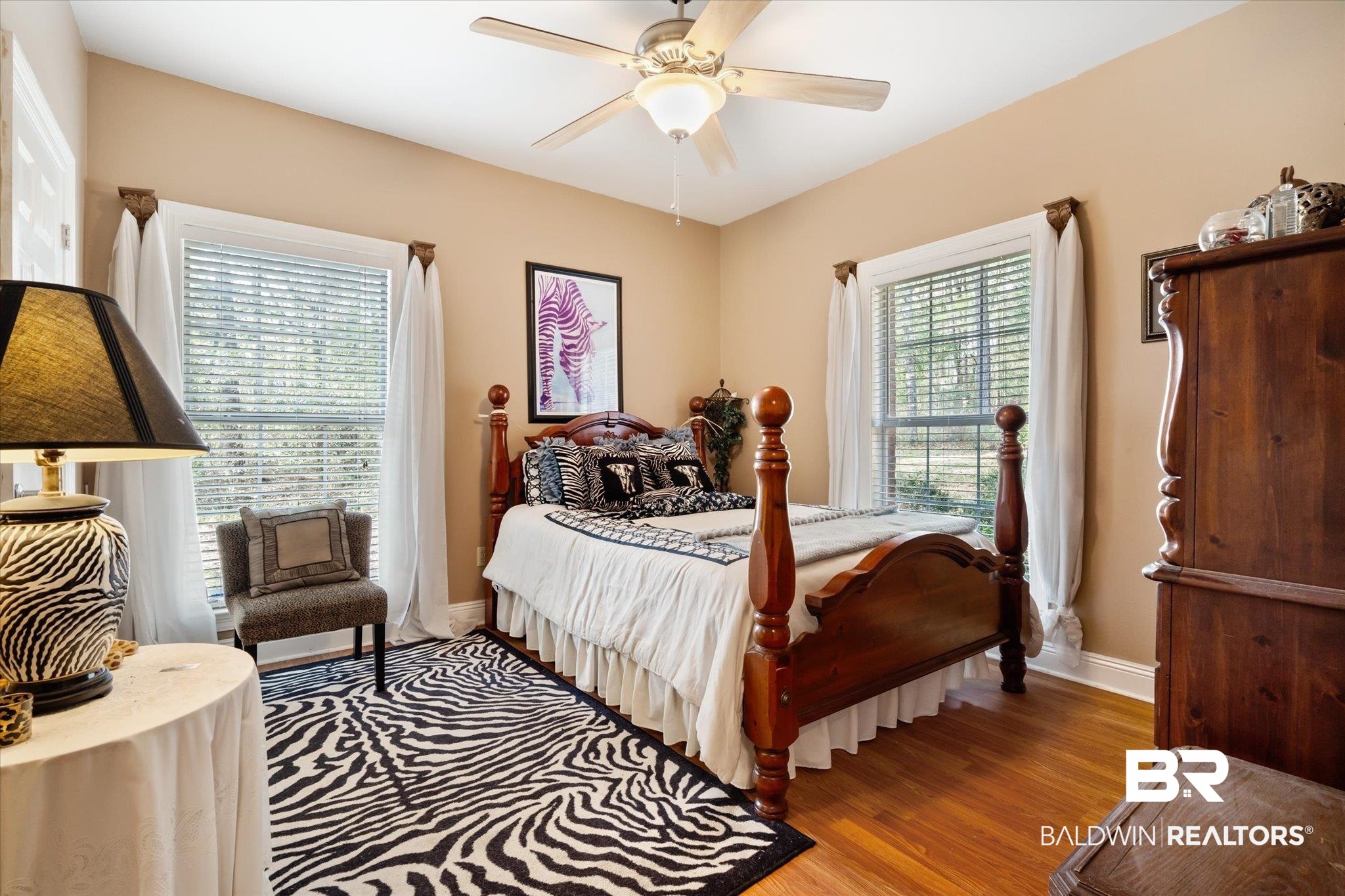 2400 Waterford Road Semmes, AL 36575 - Photo 20 of 30 Bedroom with wood finished floors and a ceiling fan