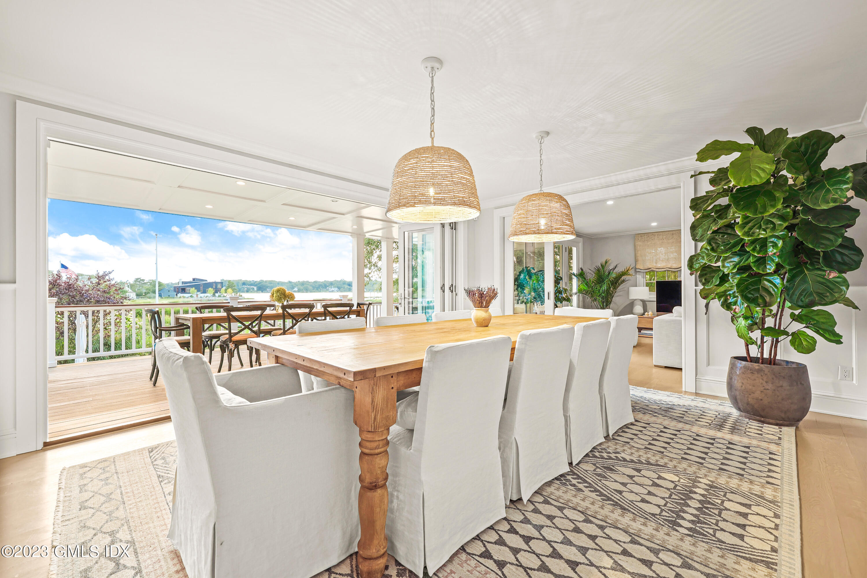 195 Shore Road Old Greenwich, CT 06870 - Photo 8 of 39 a dining room with furniture window and outdoor view