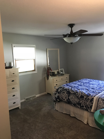 307 Prairie Street Spring Valley, IL 61362 - Photo 18 of 21 a bedroom with a bed and a chandelier
