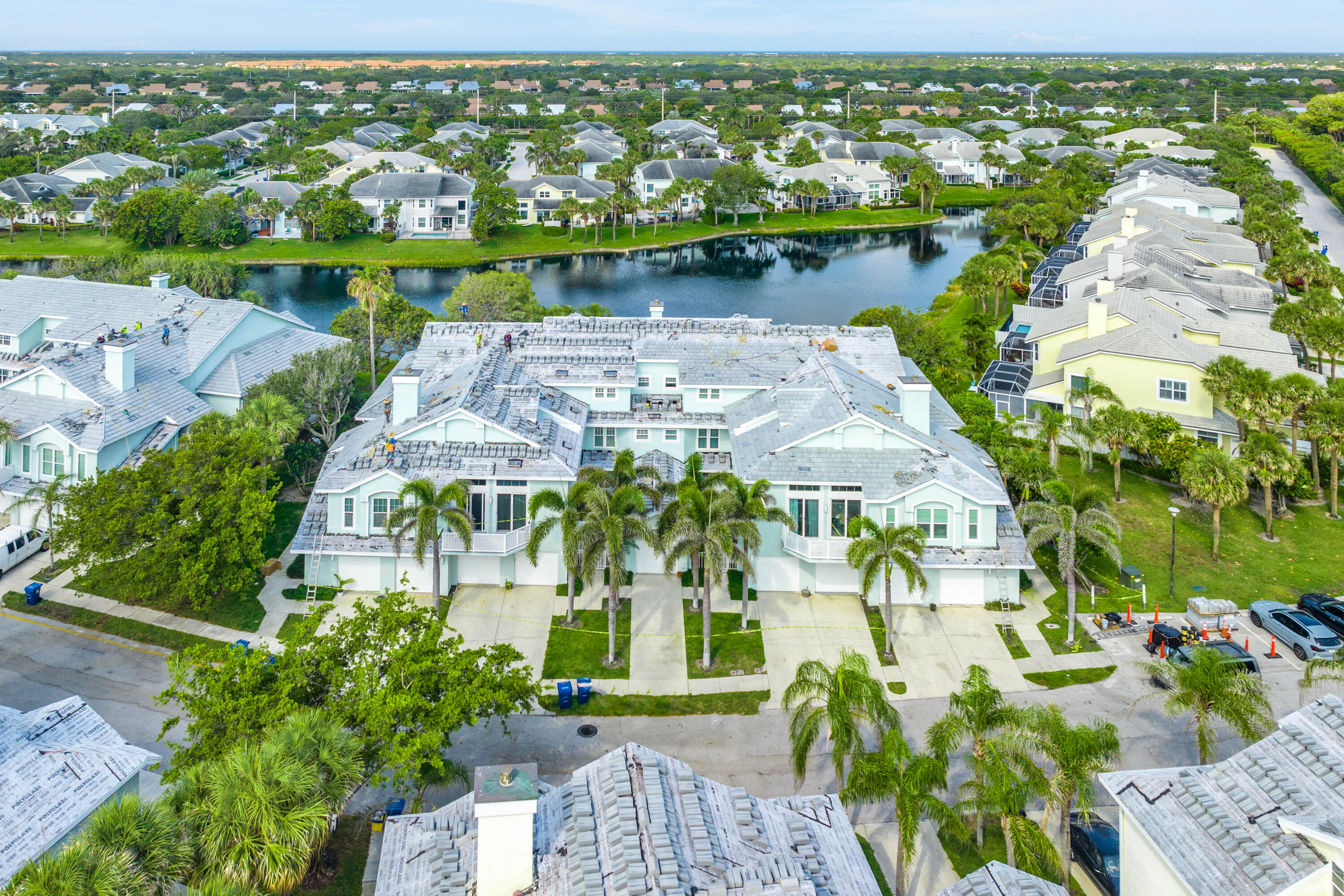 807 Mainsail Circle Jupiter, FL 33477 - Photo 29 of 35 an aerial view of residential houses with outdoor space and swimming pool