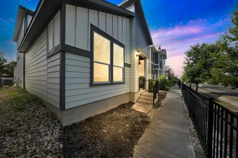a house view with a backyard